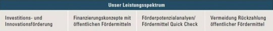 Unser Leistungsspektrum und unsere Kompetenzen in der Fördermittelberatung